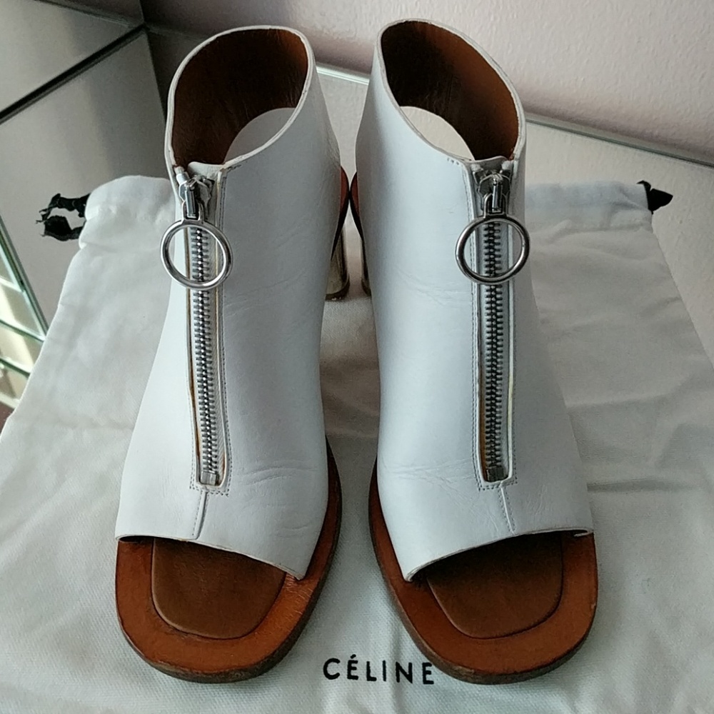 Céline Bam Bam Zipped Open-toe Booties - Picture 1 of 7